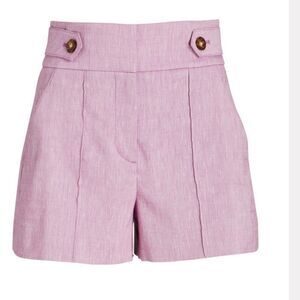 Veronica Beard Light Pink High-Waist Shorts